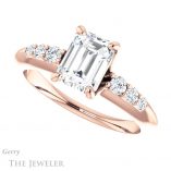 Emerald Cut Forever One Moissanite Engagement Ring #GTJ1196-emerald-fb-r 5 Emerald Cut Forever Brilliant Moissanite Engagement Ring #GTJ1196-emerald-fb-r
