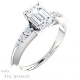 Emerald Cut Forever Brilliant Moissanite Engagement Ring #GTJ1196-emerald-fb-w