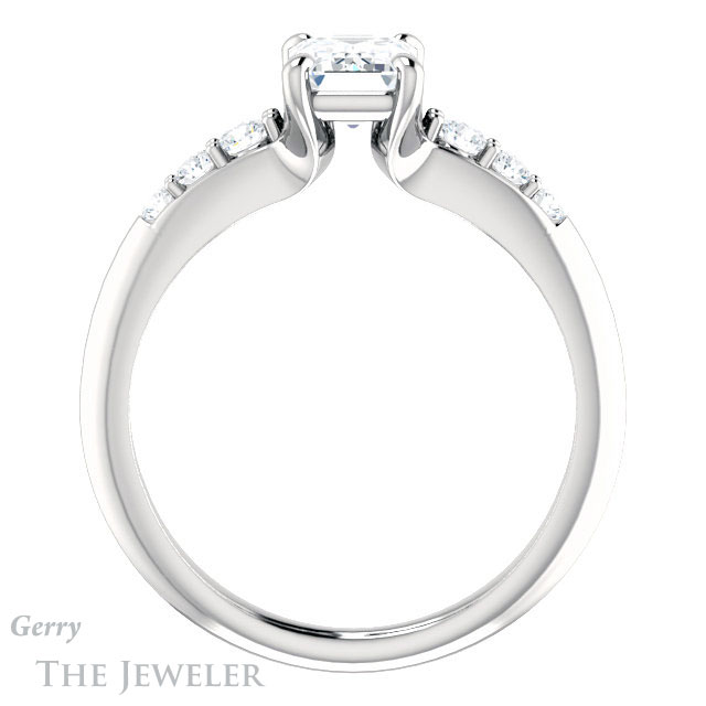 Emerald Cut Forever Brilliant Moissanite Engagement Ring #GTJ1196-emerald-fb-w