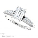 Emerald Cut Forever Brilliant Moissanite Engagement Ring #GTJ1196-emerald-fb-w
