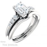 Emerald Cut Forever Brilliant Moissanite Engagement Ring #GTJ1196-emerald-fb-w
