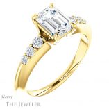 Emerald Cut Forever Brilliant Moissanite Engagement Ring #GTJ1196-emerald-fb-y