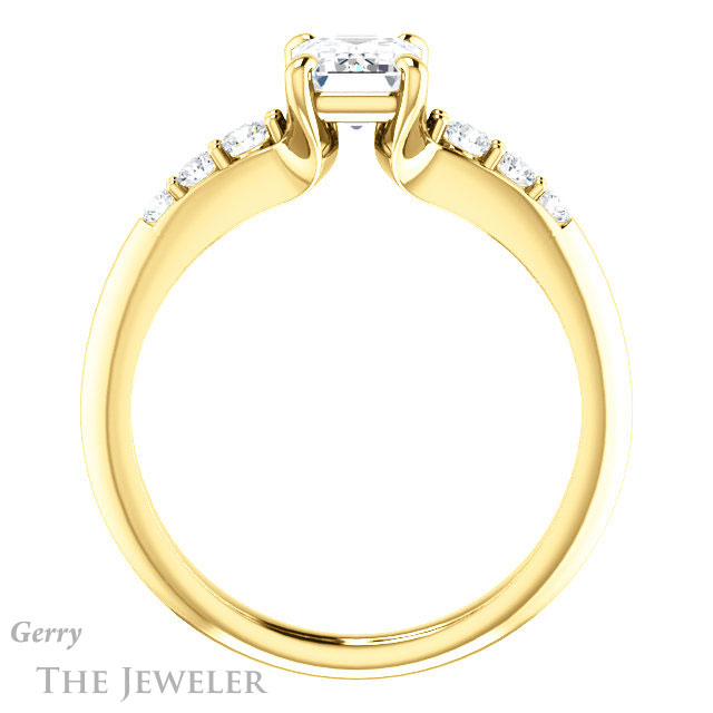 Emerald Cut Forever Brilliant Moissanite Engagement Ring #GTJ1196-emerald-fb-y