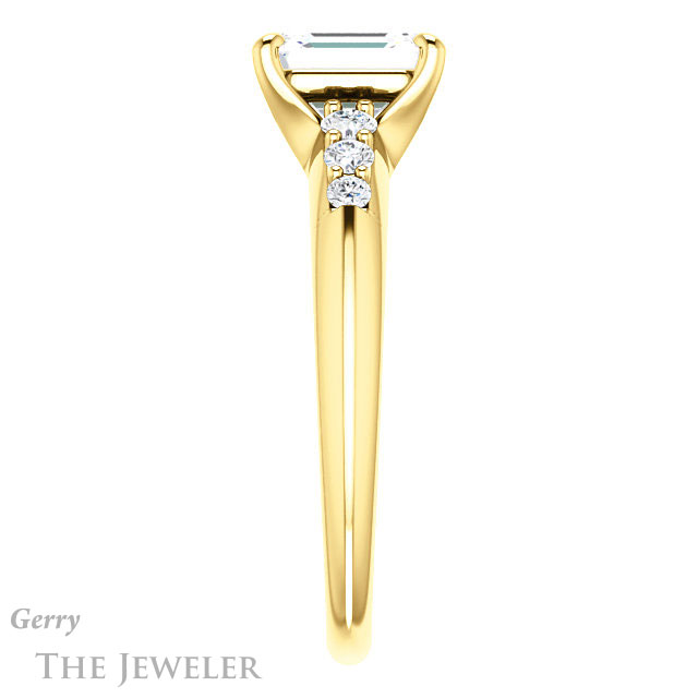 Emerald Cut Forever Brilliant Moissanite Engagement Ring #GTJ1196-emerald-fb-y