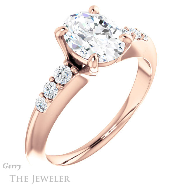 Oval Shaped Forever One Moissanite Engagement Ring #GTJ1196-oval-fo-r