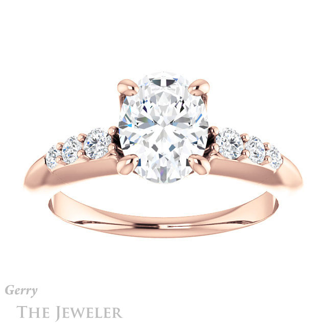 Oval Shaped Forever One Moissanite Engagement Ring #GTJ1196-oval-fo-r