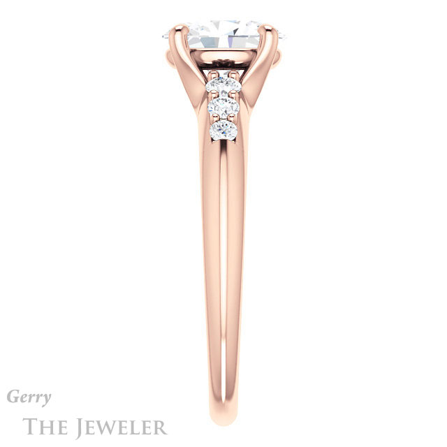 Oval Shaped Forever One Moissanite Engagement Ring #GTJ1196-oval-fo-r