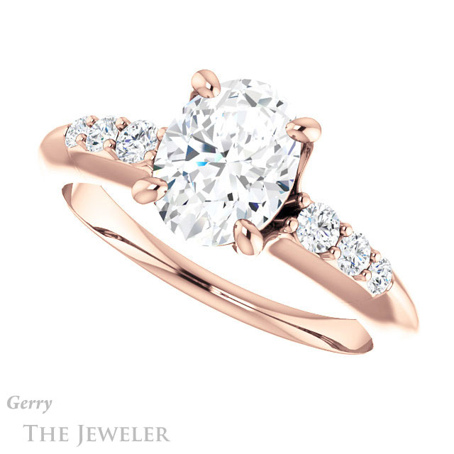 Oval Shaped Forever One Moissanite Engagement Ring #GTJ1196-oval-fo-r