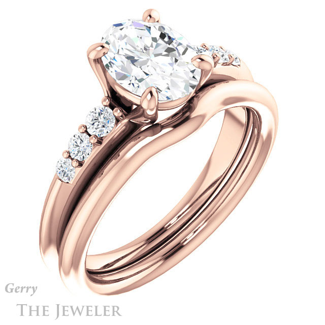 Oval Shaped Forever One Moissanite Engagement Ring #GTJ1196-oval-fo-r