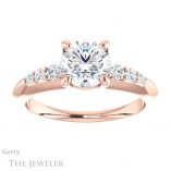 Round Cut Forever One Moissanite Engagement Ring #GTJ1196-round-fo-r