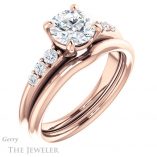 Round Cut Forever One Moissanite Engagement Ring #GTJ1196-round-fo-r