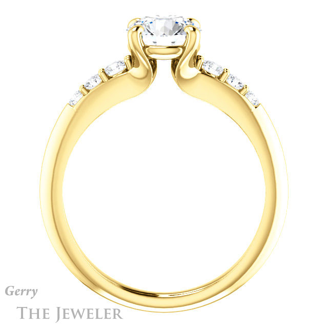 Round Cut Forever One Moissanite Engagement Ring #GTJ1196-round-fo-y 2 Round Cut Forever One Moissanite Engagement Ring #GTJ1196-round-fo-y