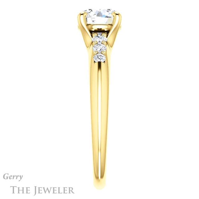 Round Cut Forever One Moissanite Engagement Ring #GTJ1196-round-fo-y 3 Round Cut Forever One Moissanite Engagement Ring #GTJ1196-round-fo-y