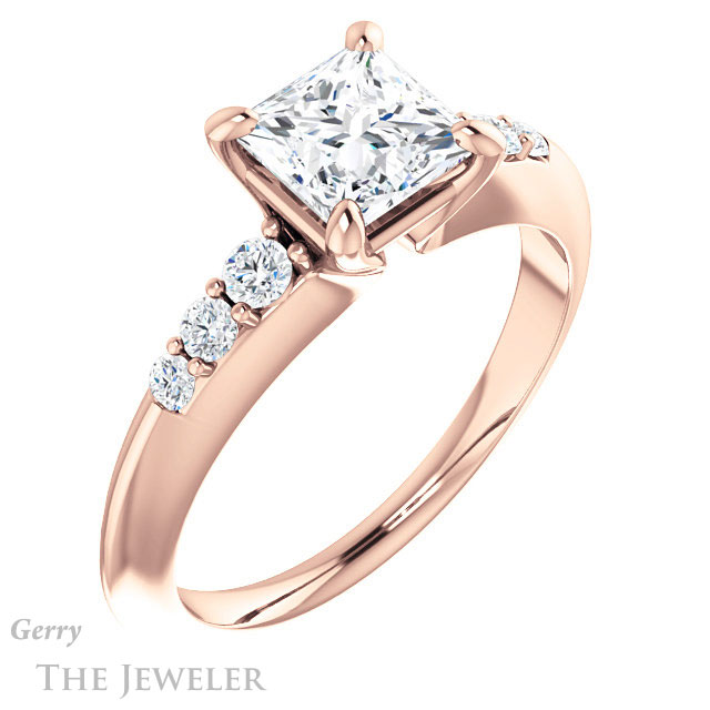 Princess Cut Forever One Moissanite Engagement Ring #GTJ1196-square-fo-r