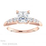 Princess Cut Forever One Moissanite Engagement Ring #GTJ1196-square-fo-r