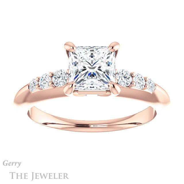 Princess Cut Forever One Moissanite Engagement Ring #GTJ1196-square-fo-r