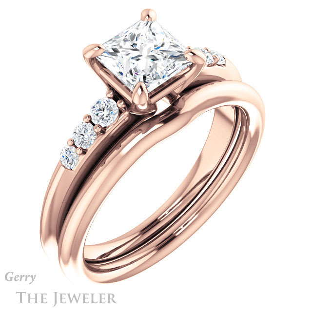 Princess Cut Forever One Moissanite Engagement Ring #GTJ1196-square-fo-r