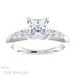 Princess Cut Forever One Moissanite Engagement Ring #GTJ1196-square-fo-w 1 Princess Cut Forever One Moissanite Engagement Ring #GTJ1196-square-fo-w