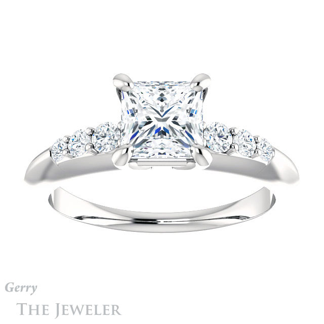 Princess Cut Forever One Moissanite Engagement Ring #GTJ1196-square-fo-w 1 Princess Cut Forever One Moissanite Engagement Ring #GTJ1196-square-fo-w