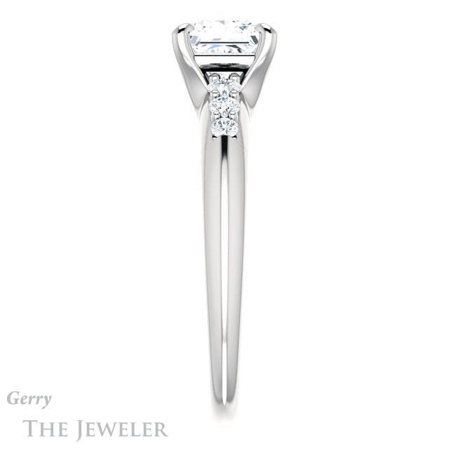 Princess Cut Forever One Moissanite Engagement Ring #GTJ1196-square-fo-w 3 Princess Cut Forever One Moissanite Engagement Ring #GTJ1196-square-fo-w