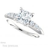 Princess Cut Forever One Moissanite Engagement Ring #GTJ1196-square-fo-w 5 Princess Cut Forever One Moissanite Engagement Ring #GTJ1196-square-fo-w