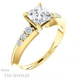 Princess Cut Forever One Moissanite Engagement Ring #GTJ1196-square-fo-y 4 Princess Cut Forever One Moissanite Engagement Ring #GTJ1196-square-fo-y