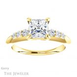 Princess Cut Forever One Moissanite Engagement Ring #GTJ1196-square-fo-y 1 Princess Cut Forever One Moissanite Engagement Ring #GTJ1196-square-fo-y