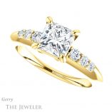 Princess Cut Forever One Moissanite Engagement Ring #GTJ1196-square-fo-y 5 Princess Cut Forever One Moissanite Engagement Ring #GTJ1196-square-fo-y