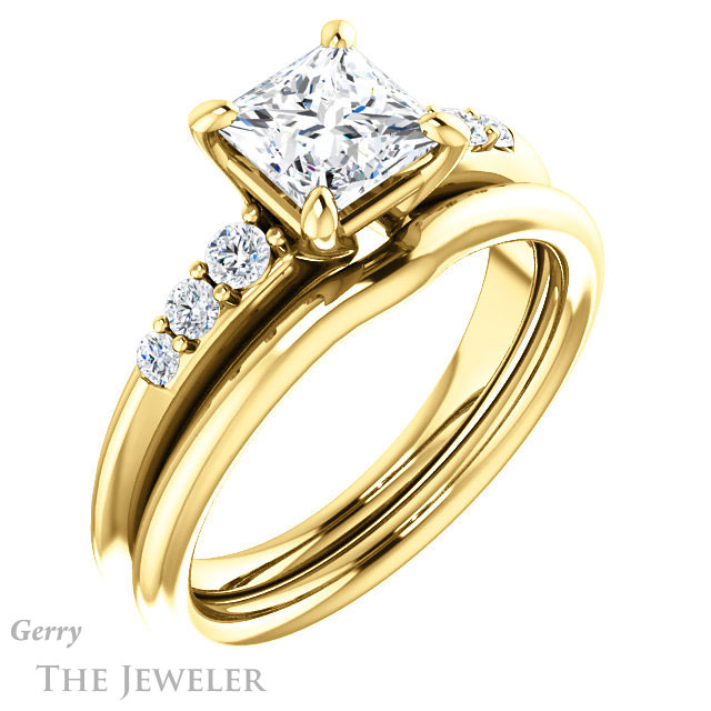 Princess Cut Forever One Moissanite Engagement Ring #GTJ1196-square-fo-y 6 Princess Cut Forever One Moissanite Engagement Ring #GTJ1196-square-fo-y