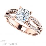 Cushion Cut Forever One Moissanite Engagement Ring #GTJ1198-cushion-fo-r