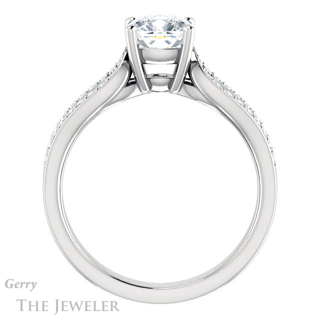 Cushion Cut Forever One Moissanite Engagement Ring #GTJ1198-cushion-fo-w