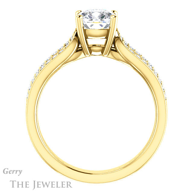 Cushion Cut Forever One Moissanite Engagement Ring #GTJ1198-cushion-fo-y