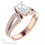 Emerald Cut Forever One Moissanite Engagement Ring #GTJ1198-emerald-fb-r 4 Emerald Cut Forever Brilliant Moissanite Engagement Ring #GTJ1198-emerald-fb-r