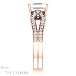 Emerald Cut Forever One Moissanite Engagement Ring #GTJ1198-emerald-fb-r 3 Emerald Cut Forever Brilliant Moissanite Engagement Ring #GTJ1198-emerald-fb-r