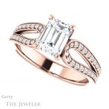 Emerald Cut Forever One Moissanite Engagement Ring #GTJ1198-emerald-fb-r 5 Emerald Cut Forever Brilliant Moissanite Engagement Ring #GTJ1198-emerald-fb-r