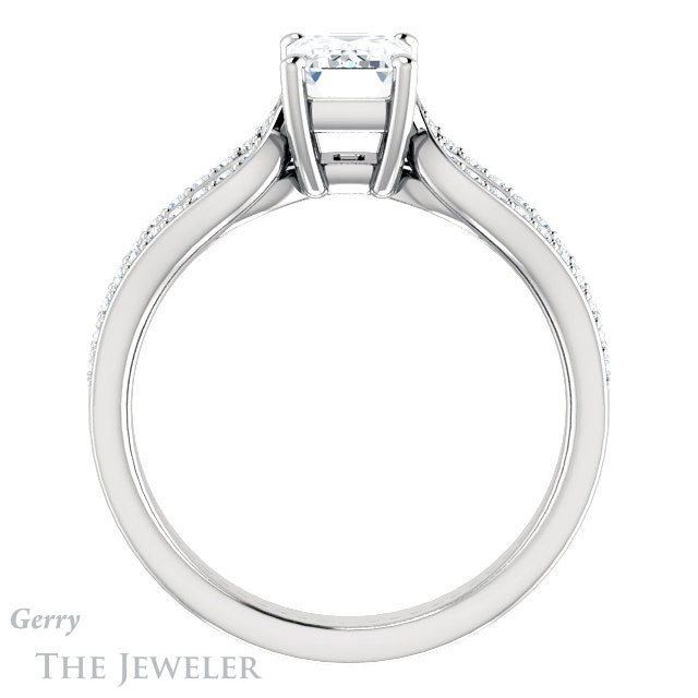 Emerald Cut Forever Brilliant Moissanite Engagement Ring #GTJ1198-emerald-fb-w