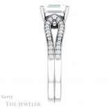 Emerald Cut Forever Brilliant Moissanite Engagement Ring #GTJ1198-emerald-fb-w