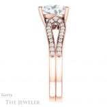 Heart Shaped Forever One Moissanite Engagement Ring #GTJ1198-heart-fb-r 3 Heart Shaped Forever Brilliant Moissanite Engagement Ring #GTJ1198-heart-fb-r