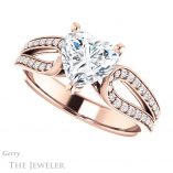 Heart Shaped Forever One Moissanite Engagement Ring #GTJ1198-heart-fb-r 5 Heart Shaped Forever Brilliant Moissanite Engagement Ring #GTJ1198-heart-fb-r