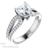 Heart Shaped Forever One Moissanite Engagement Ring #GTJ1198-heart-fb-w 4 Heart Shaped Forever Brilliant Moissanite Engagement Ring #GTJ1198-heart-fb-w