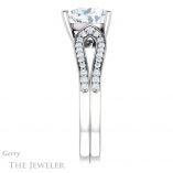 Heart Shaped Forever One Moissanite Engagement Ring #GTJ1198-heart-fb-w 3 Heart Shaped Forever Brilliant Moissanite Engagement Ring #GTJ1198-heart-fb-w