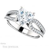 Heart Shaped Forever One Moissanite Engagement Ring #GTJ1198-heart-fb-w 5 Heart Shaped Forever Brilliant Moissanite Engagement Ring #GTJ1198-heart-fb-w