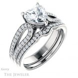 Heart Shaped Forever One Moissanite Engagement Ring #GTJ1198-heart-fb-w 6 Heart Shaped Forever Brilliant Moissanite Engagement Ring #GTJ1198-heart-fb-w
