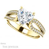 Heart Shaped Forever Brilliant Moissanite Engagement Ring #GTJ1198-heart-fb-y