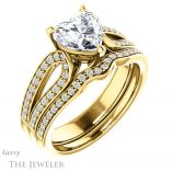 Heart Shaped Forever Brilliant Moissanite Engagement Ring #GTJ1198-heart-fb-y