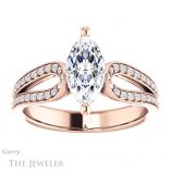 Marquise Cut Forever One Moissanite Engagement Ring #GTJ1198-marquise-fb-r 1 Marquise Cut Forever Brilliant Moissanite Engagement Ring #GTJ1198-marquise-fb-r