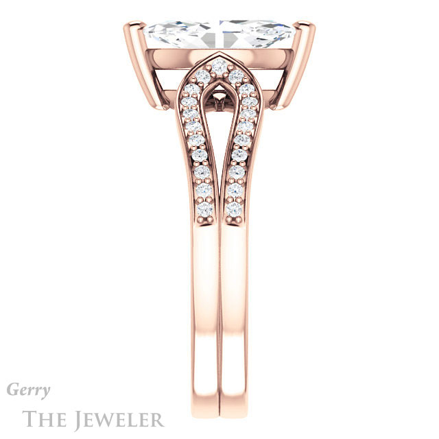 Marquise Cut Forever One Moissanite Engagement Ring #GTJ1198-marquise-fb-r 3 Marquise Cut Forever Brilliant Moissanite Engagement Ring #GTJ1198-marquise-fb-r