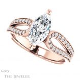 Marquise Cut Forever One Moissanite Engagement Ring #GTJ1198-marquise-fb-r 5 Marquise Cut Forever Brilliant Moissanite Engagement Ring #GTJ1198-marquise-fb-r