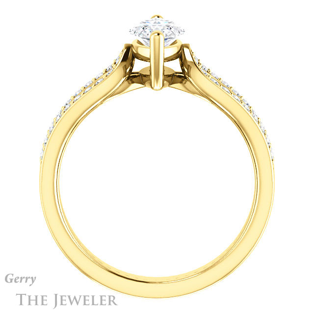 Marquise Cut Forever One Moissanite Engagement Ring #GTJ1198-marquise-fb-y 2 Marquise Cut Forever Brilliant Moissanite Engagement Ring #GTJ1198-marquise-fb-y