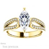Marquise Cut Forever One Moissanite Engagement Ring #GTJ1198-marquise-fb-y 1 Marquise Cut Forever Brilliant Moissanite Engagement Ring #GTJ1198-marquise-fb-y